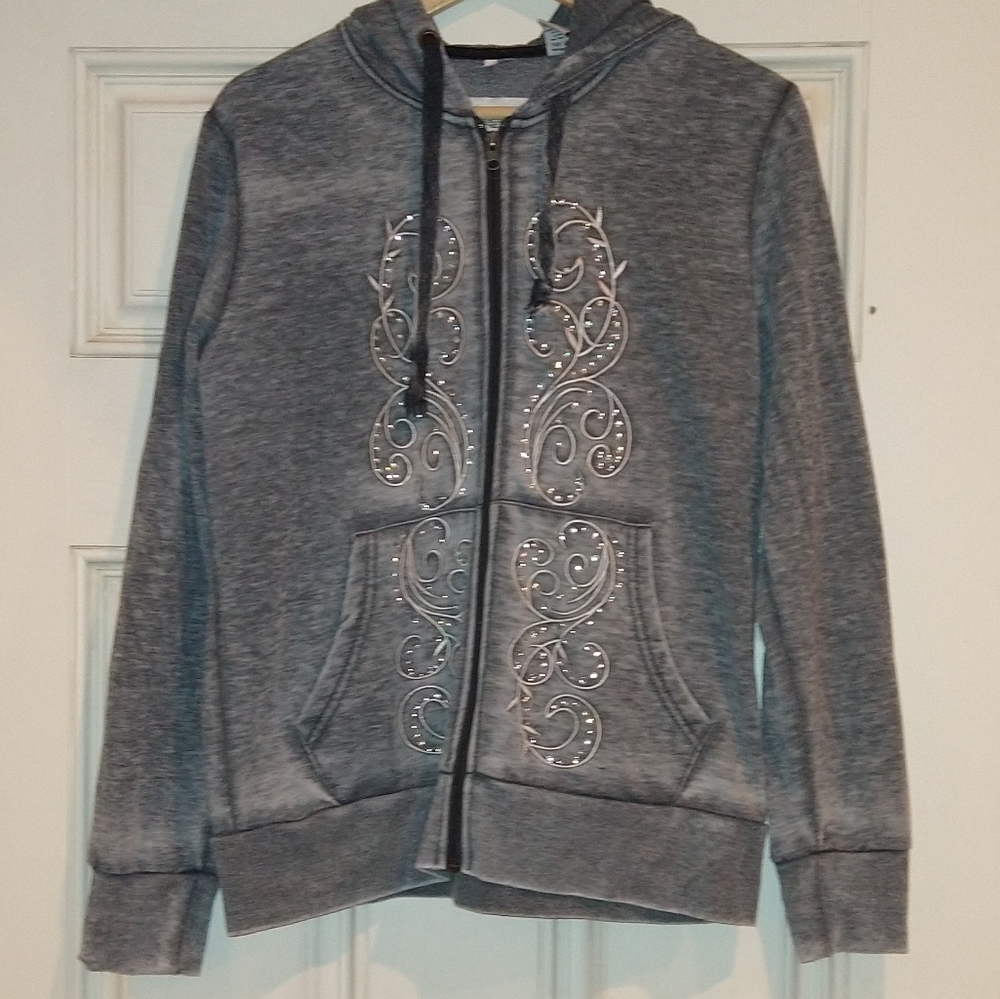 Back in the Saddle Grey Zip Sweatshirt